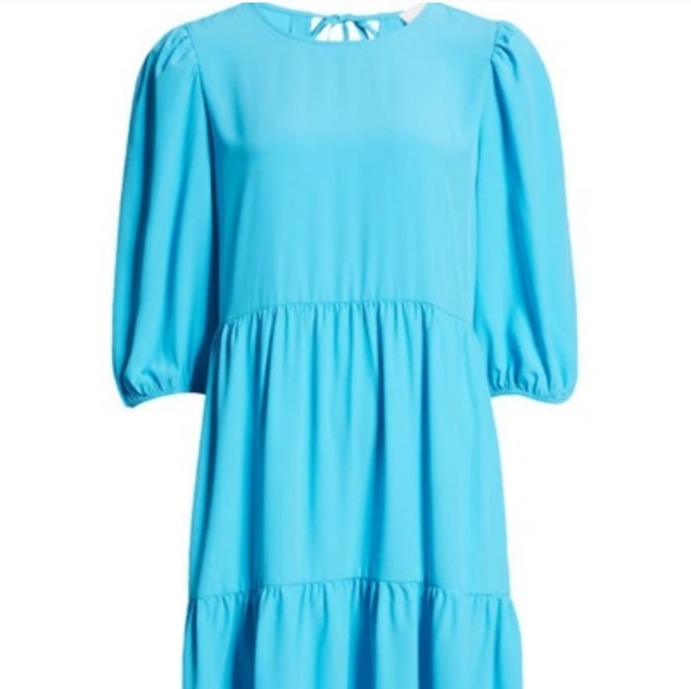Charles Henry Tie Back Midi Dress Preppy Color Aqua, NWOT, Size Small - Picture 3 of 13